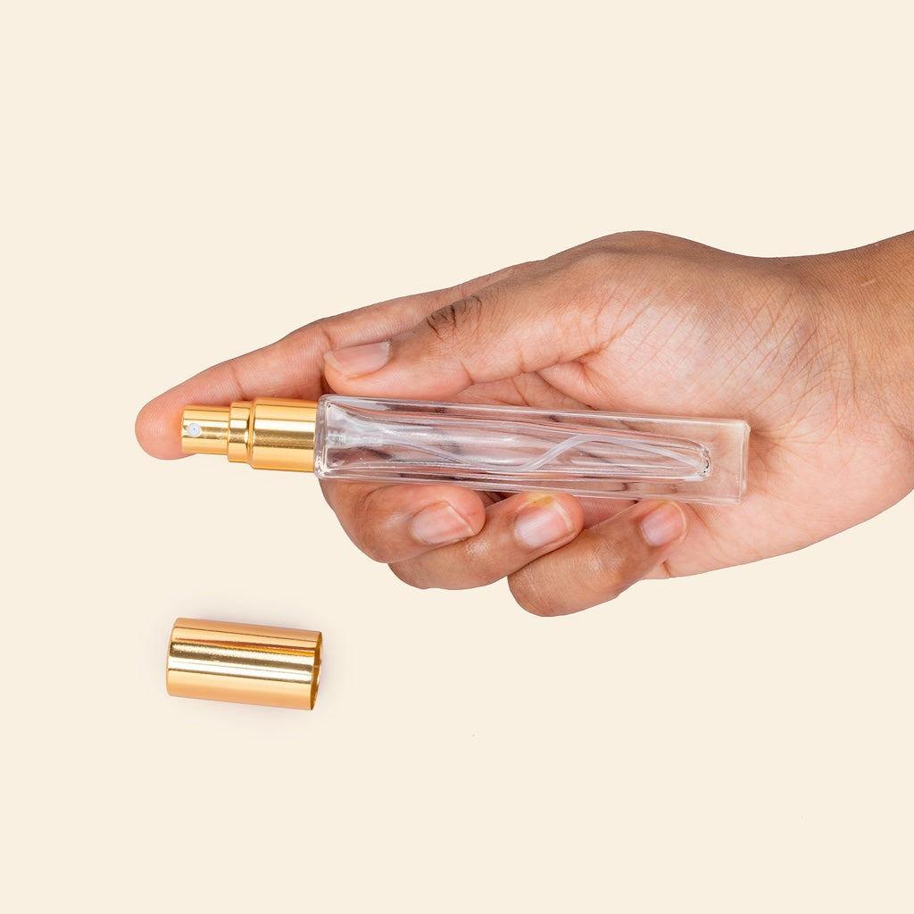 10ml Mini Perfume Bottles Wholesale - Square Tall Bottle + Gold Top