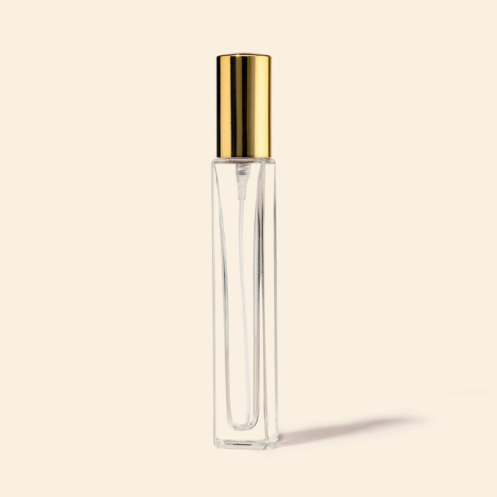 10ml Mini Perfume Bottles Wholesale - Square Tall Bottle + Gold Top