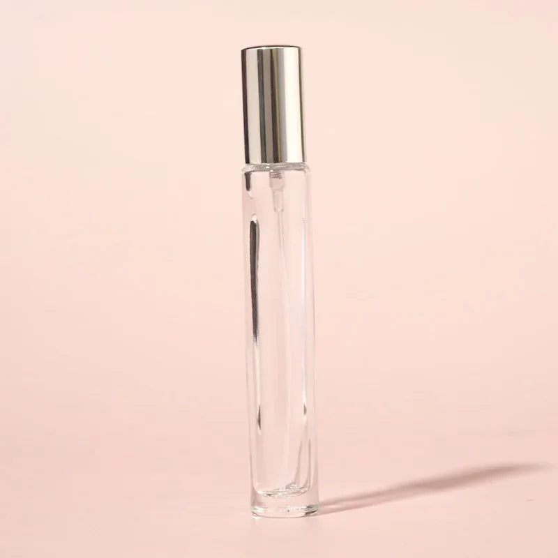 10ml Mini Perfume Bottles Wholesale - Round Tall Bottle + Silver Top - Packamor