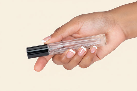 10ml Mini Perfume Bottles Wholesale - Square Tall Bottle + Black Top - Packamor