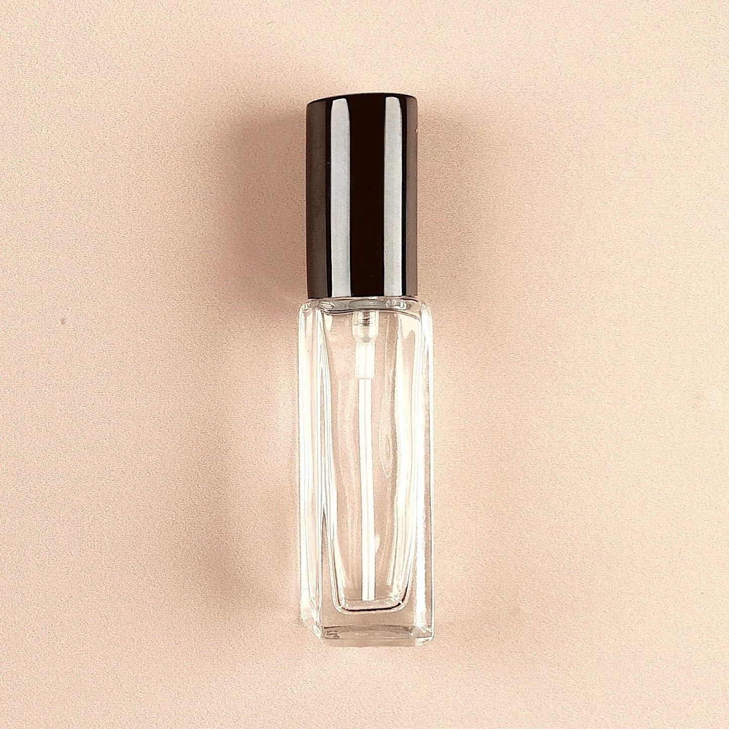 8ml Mini Perfume Bottles Wholesale - Square Bottle + Metallic Black Top - Packamor