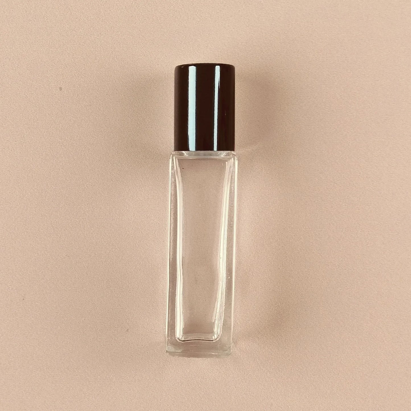 8ml Square Roll-on Bottles with Black Cap - Refillable Roller Bottles for Essential Oils and Perfumes, Glass Roller Ball - Packamor