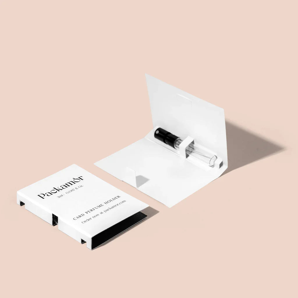 Card Holders for 2ml Spray Bottle - White and Custom Options Available - Holder Only - Packamor