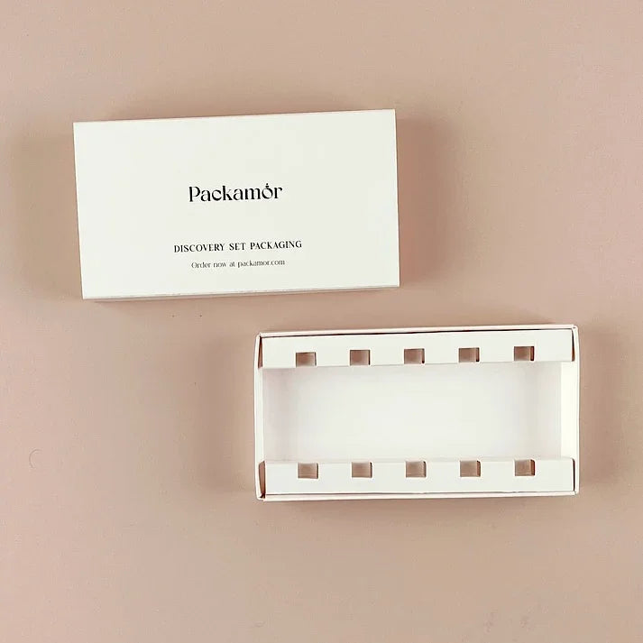 Custom Printed Discovery Box for Perfumes - Holds 5 x 2ml Tester Bottles (Only Box) - Packamor