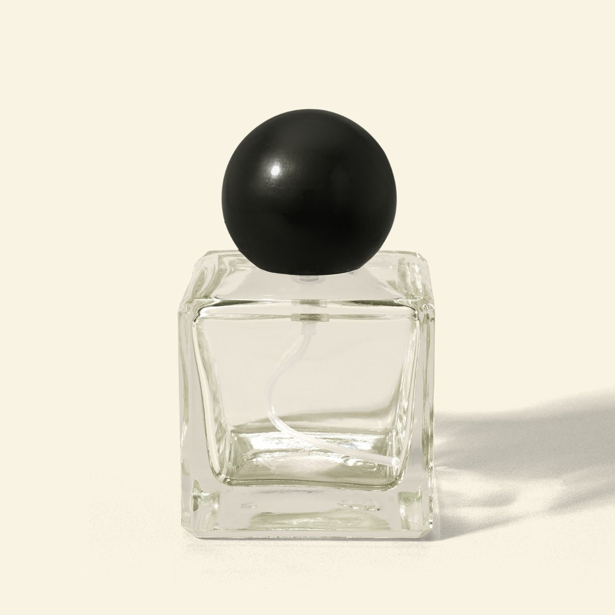 50ml Perfume Bottles Wholesale - Cube + Black Spherical/Round Top