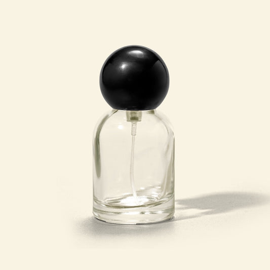 30ml Perfume Bottles - Reva + Black Spherical Top, Perfume Bottles Wholesale