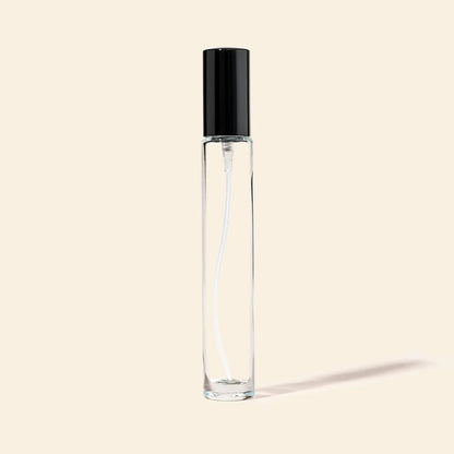 10ml Mini Perfume Bottles Wholesale - Round Tall Bottle + Black Top - Packamor