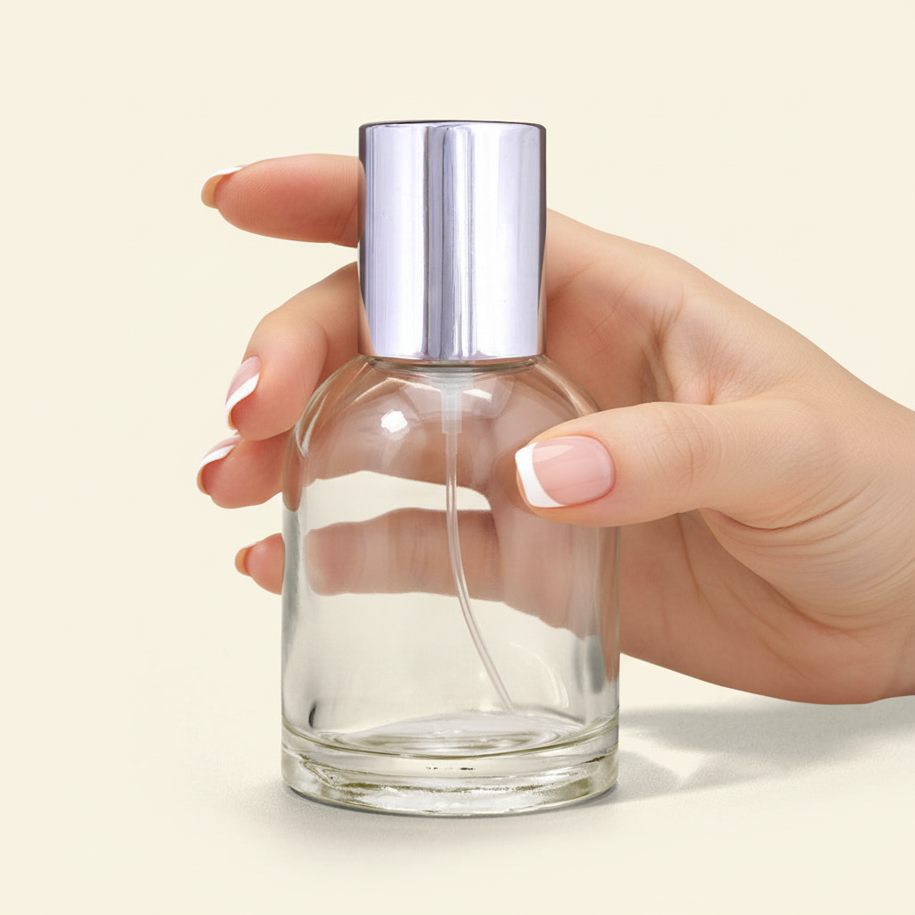 50ml Perfume Bottles - Reva + Silver Top, Perfume Bottles Wholesale