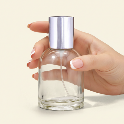 50ml Perfume Bottles - Reva + Silver Top, Perfume Bottles Wholesale
