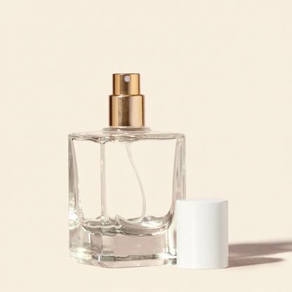 50ml Perfume Bottles Wholesale - Micron + White Top + Gold Spray