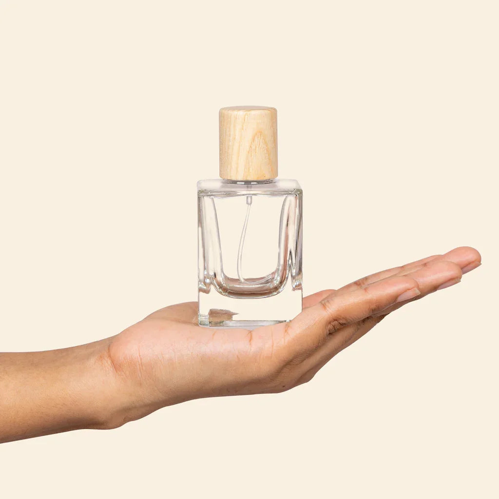 50ml Perfume Bottles Wholesale - Micron + Natural Ash Wood Top, Bulk Glass Bottles - Packamor