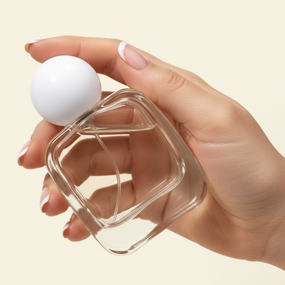 50ml Perfume Bottles Wholesale - Vertex + White Spherical/Round Top