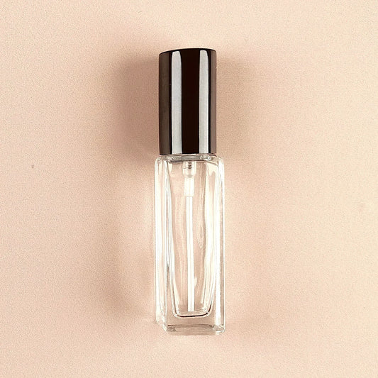 8ml Mini Perfume Bottles Wholesale - Square Bottle + Metallic Black Top - Packamor