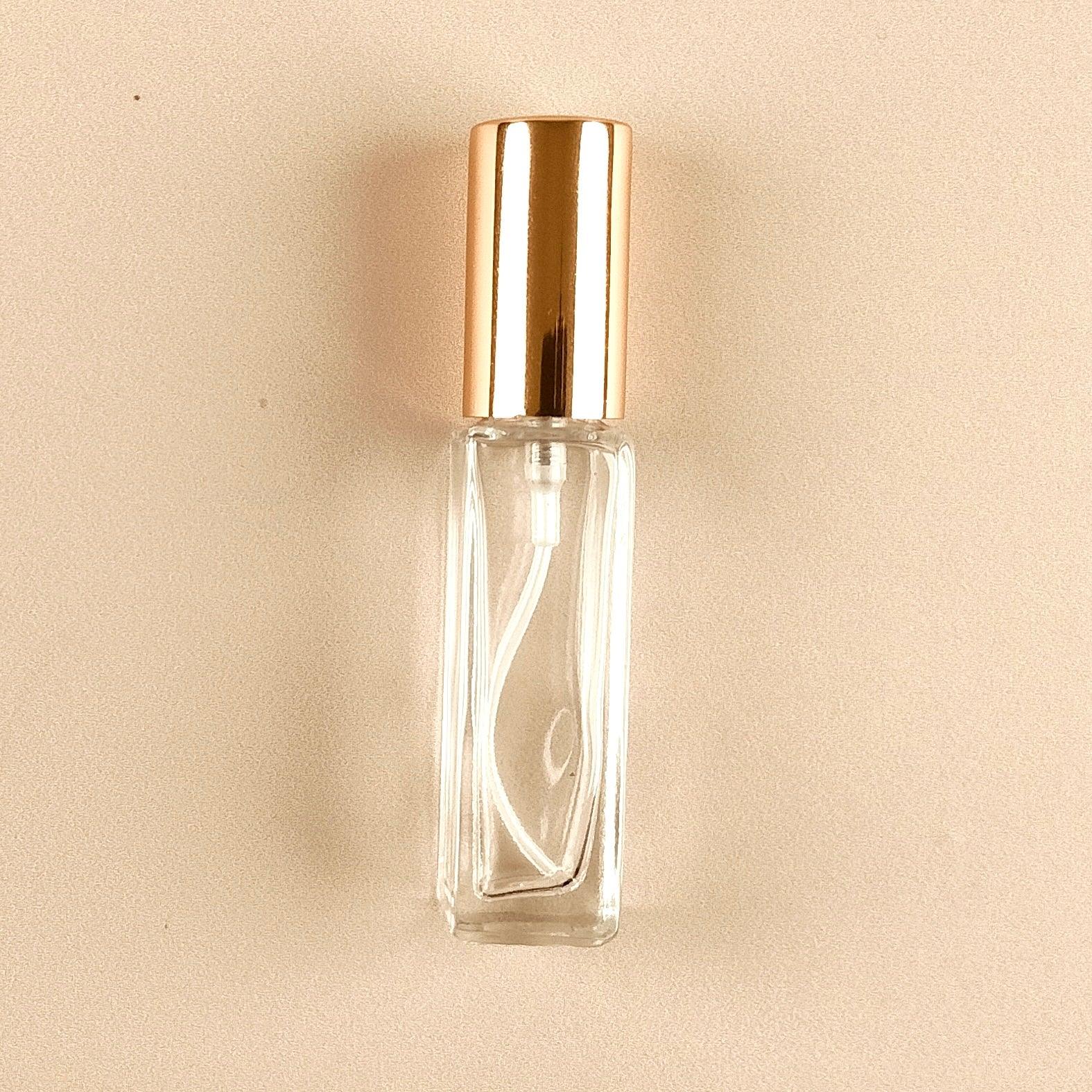 8ml Perfume Bottles Wholesale - Square Bottle + Gold Top - Packamor