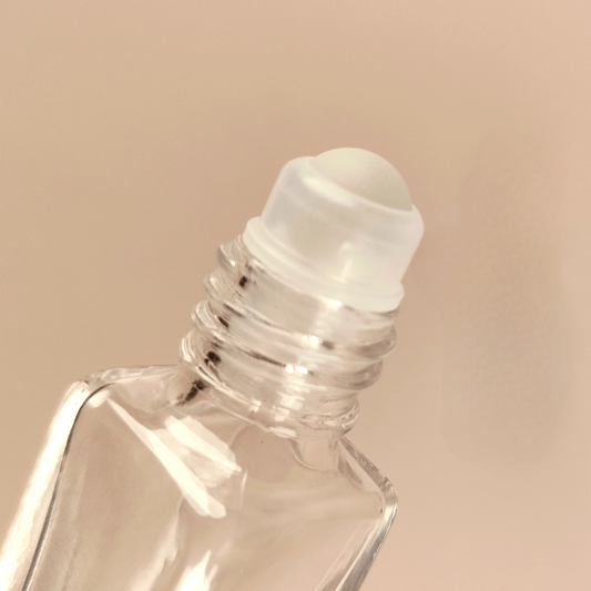 8ml Square Roll-on Bottles - Clear Glass, Refillable Roller Bottles for Essential Oils and Perfumes, Metal Black Cap, Glass Roller Ball