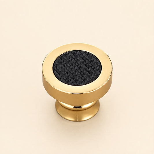 Perfume Tops - Black+Gold Circle Top T Cap - Wholesale Perfume Cap, FEA 15