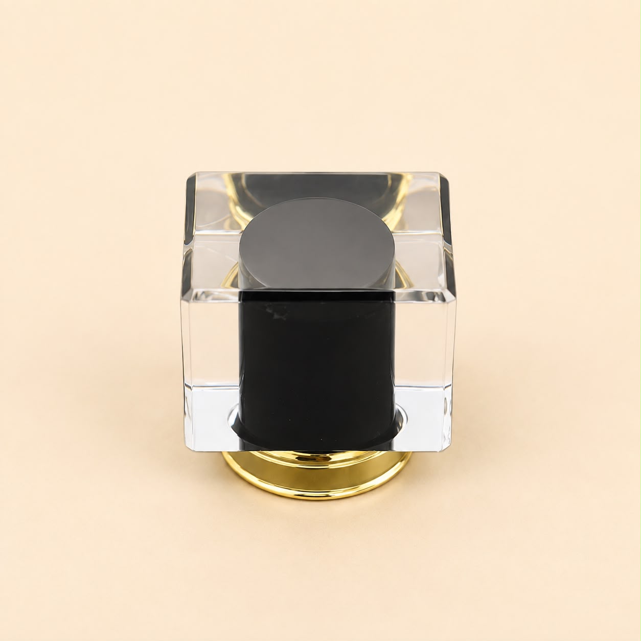 Perfume Tops - Gold Transparent Black Cap - Wholesale Perfume Cap, FEA 15
