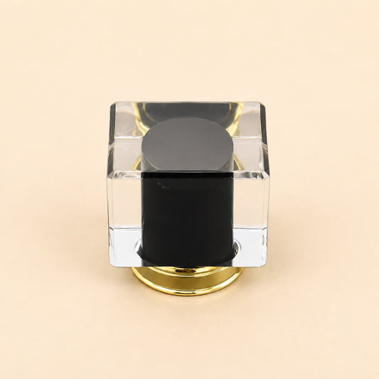 Perfume Tops - Gold Transparent Black Cap - Wholesale Perfume Cap, FEA 15