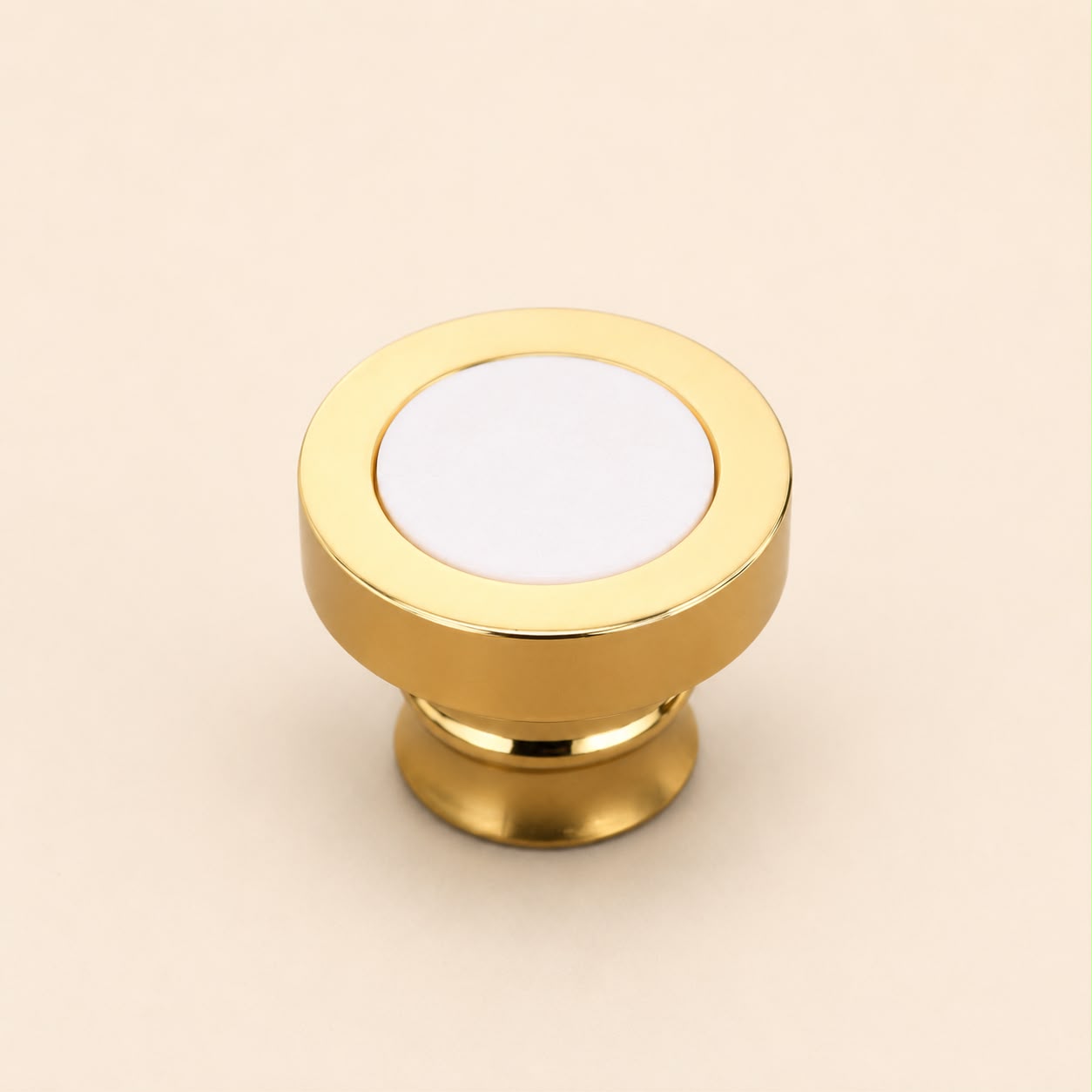 Perfume Tops - White+Gold Circle Top T Cap - Wholesale Perfume Cap, FEA 15