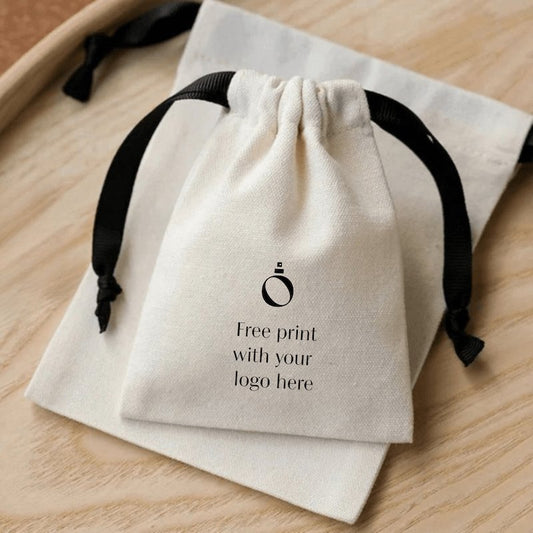 Bags for Perfumes - Organic Cotton - Beige Linen - Custom Printed - Perfume Bags - Packamor