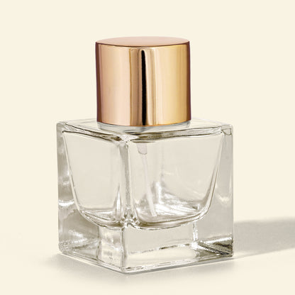 50ml Perfume Bottles Wholesale - Cube + Gold Top, Bulk Glass Perfume Bottles