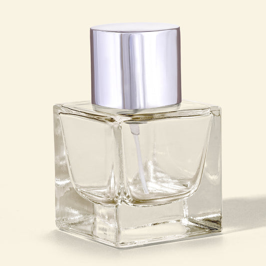 50ml Perfume Bottles Wholesale - Cube + Silver Top, Bulk Fragrance Bottles USA