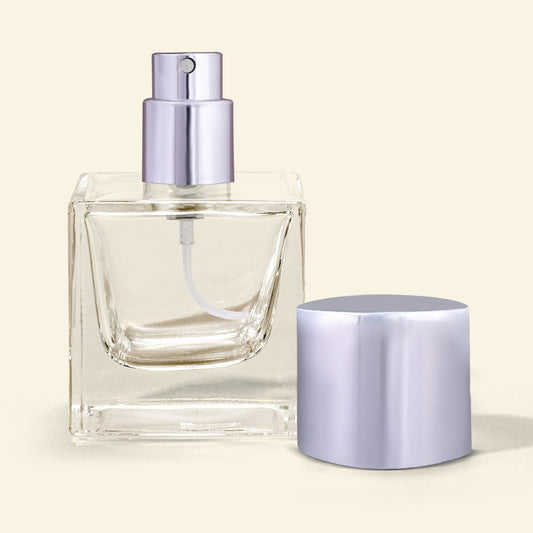 50ml Perfume Bottles Wholesale - Cube + Silver Top, Bulk Fragrance Bottles USA