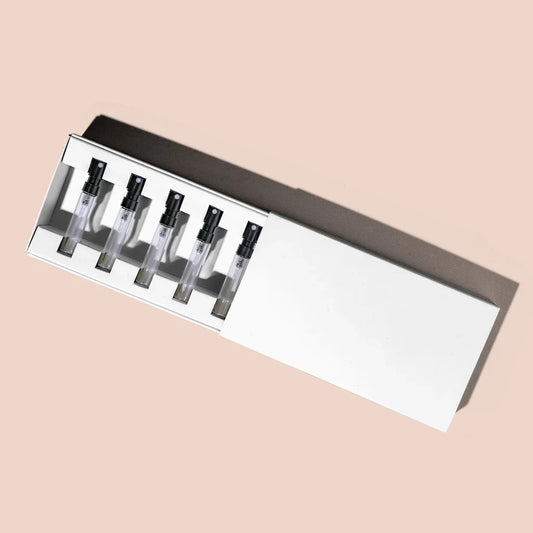 Custom Printed Discovery Box for Perfumes - Holds 5 x 2ml Tester Bottles (Only Box) - Packamor
