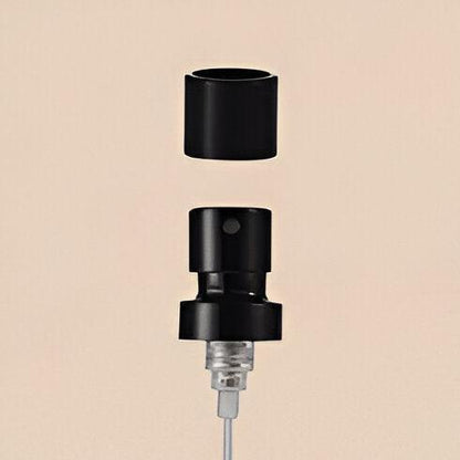 Perfume Bottle Spray - Wholesale - Pump for Perfume Tops, Black Metal, 100mcl/0.1cc, FEA 15, Crimp Type (with ring) - Packamor