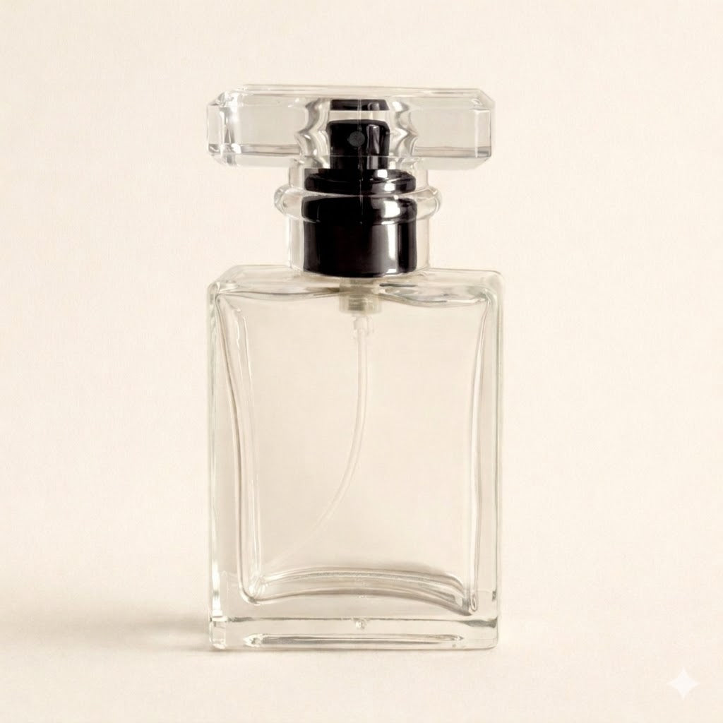 Refillable Perfume Bottles - 30ml Regula + Clear T Black Screw Top
