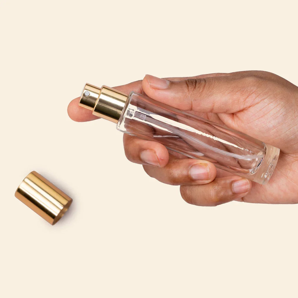 Perfume Bottles Wholesale - 15ml Wim + Gold Top, Bulk Glass Perfume Bottles - Packamor