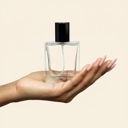 Perfume Bottles Wholesale - 50ml Victor + Black Top, Bulk Glass Perfume Bottles - Packamor