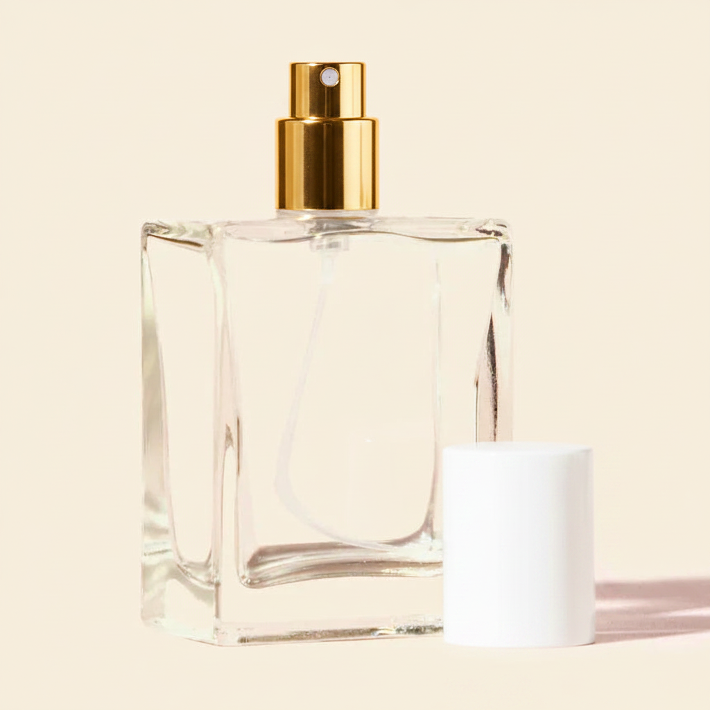 Refillable Perfume Bottles - 30ml Regula + White Medium Screw Top + Gold Spray