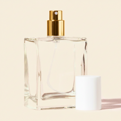 Refillable Perfume Bottles - 30ml Regula + White Medium Screw Top + Gold Spray