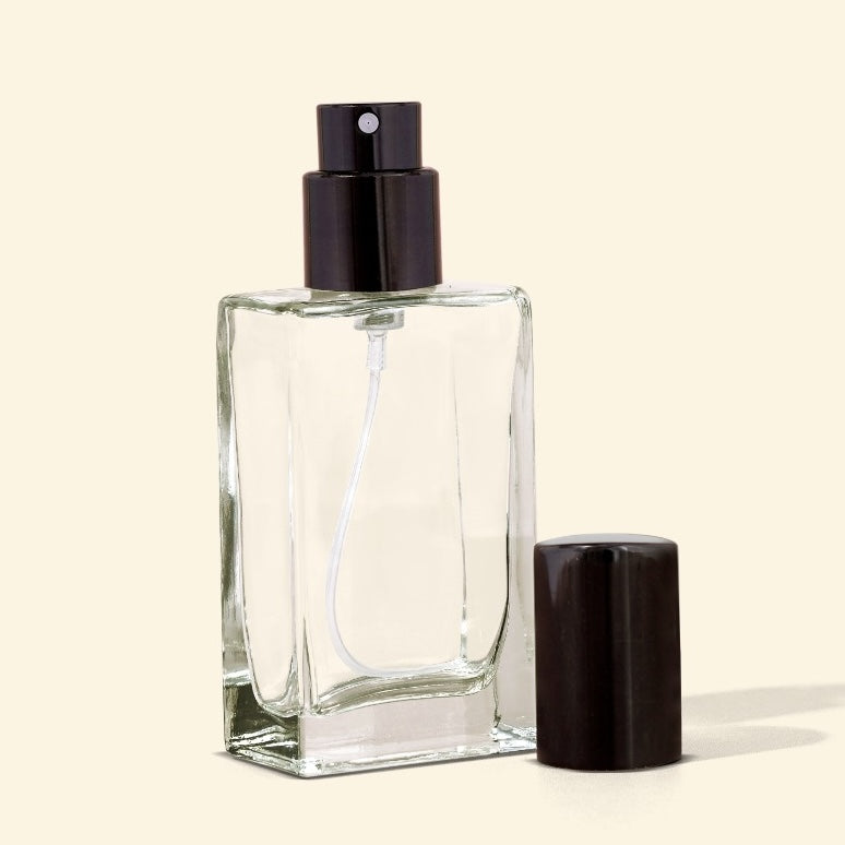 Small Perfume Bottles Wholesale - 25ml/1oz Mini Rect + Black Top Set, Empty Perfume Bottles in Bulk