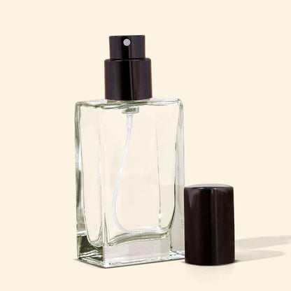 Small Perfume Bottles Wholesale - 25ml/1oz Mini Rect + Black Top Set, Empty Perfume Bottles in Bulk