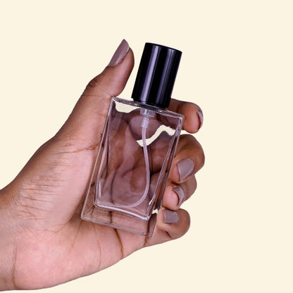 Small Perfume Bottles Wholesale - 25ml/1oz Mini Rect + Black Top Set, Empty Perfume Bottles in Bulk