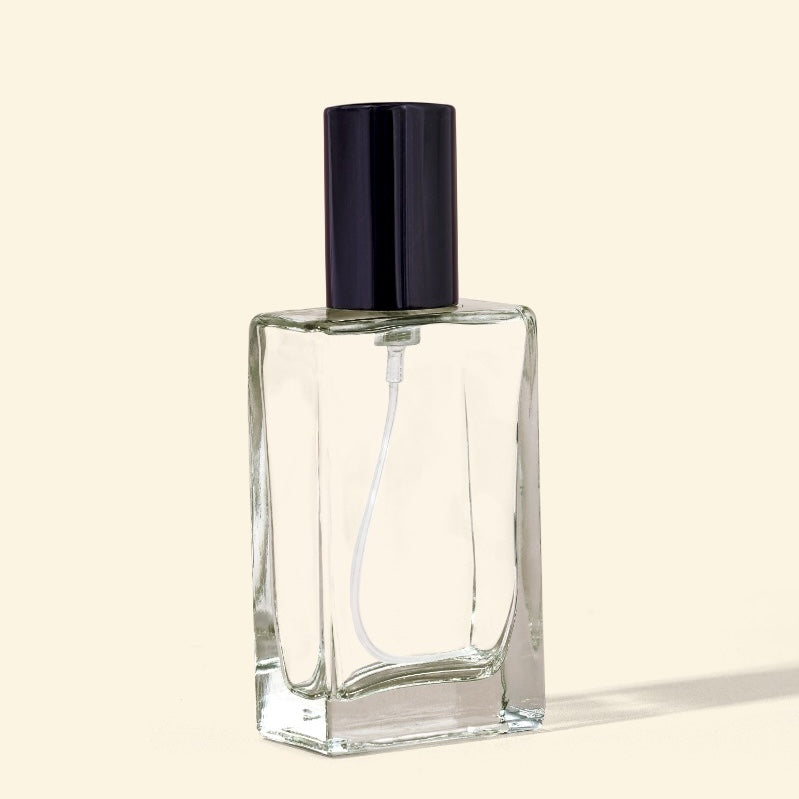 Small Perfume Bottles Wholesale - 25ml/1oz Mini Rect + Black Top Set, Empty Perfume Bottles in Bulk