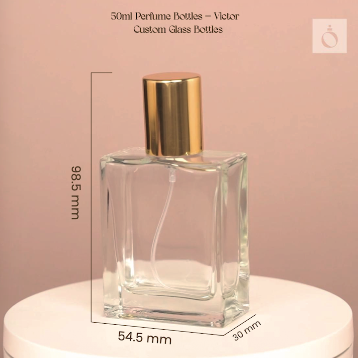 50ml Perfume Bottles Wholesale - Victor + Gold Top, Bulk Glass Perfume Bottles
