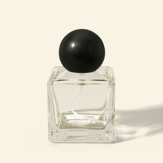 50ml Perfume Bottles Wholesale - Cube + Black Spherical/Round Top