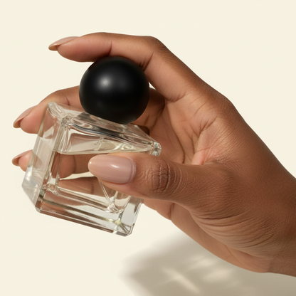 50ml Perfume Bottles Wholesale - Cube + Black Spherical/Round Top