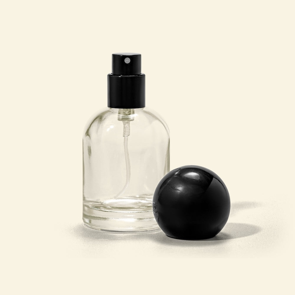 30ml Perfume Bottles - Reva + Black Spherical  Top, Perfume Bottles Wholesale