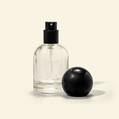 30ml Perfume Bottles - Reva + Black Spherical  Top, Perfume Bottles Wholesale