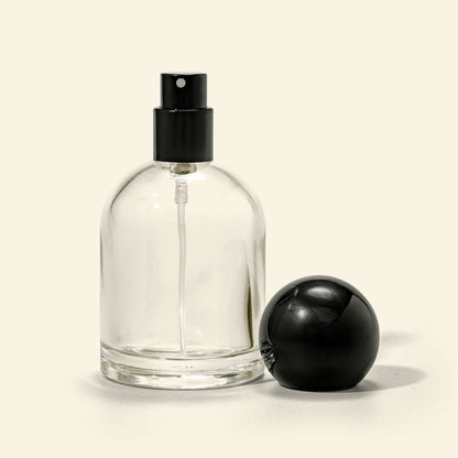 Perfume Bottles - 50 ml Reva + Black Spherical  Top, Perfume Bottles Wholesale