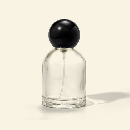 Perfume Bottles - 50 ml Reva + Black Spherical  Top, Perfume Bottles Wholesale