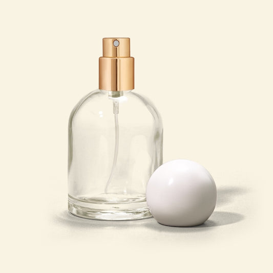 Perfume Bottles - 50 ml Reva + White Spherical  Top, Perfume Bottles Wholesale