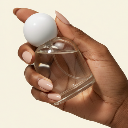 Perfume Bottles - 50 ml Reva + White Spherical  Top, Perfume Bottles Wholesale