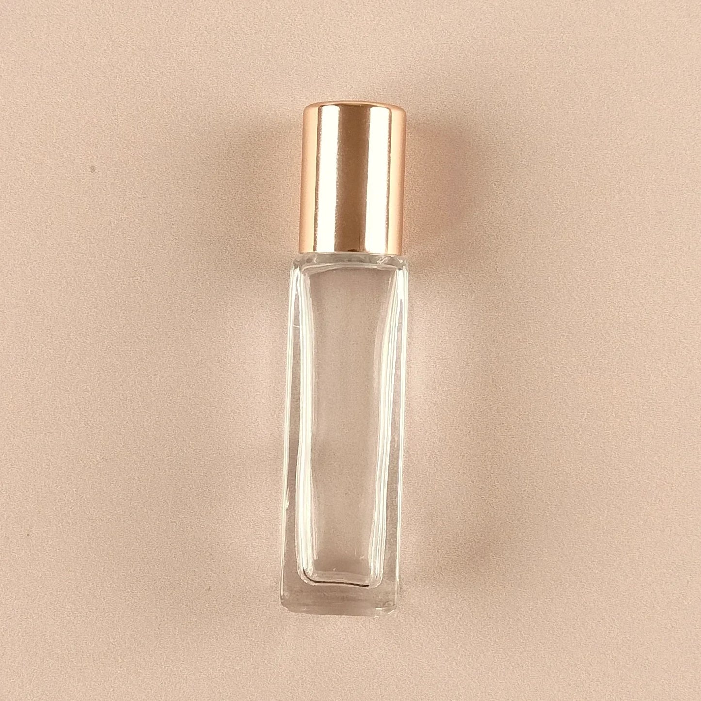 Roll-on Bottles - 8ml Square Gold Cap Roller Bottles - Packamor