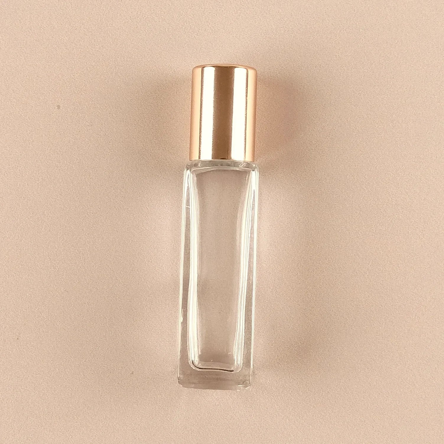 Roll-on Bottles - 8ml Square Gold Cap Roller Bottles - Packamor