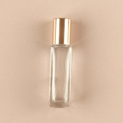 Roll-on Bottles - 8ml Square Gold Cap Roller Bottles - Packamor